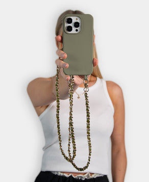 Premium Set - Olive (1 Hülle + 3 Handyketten)