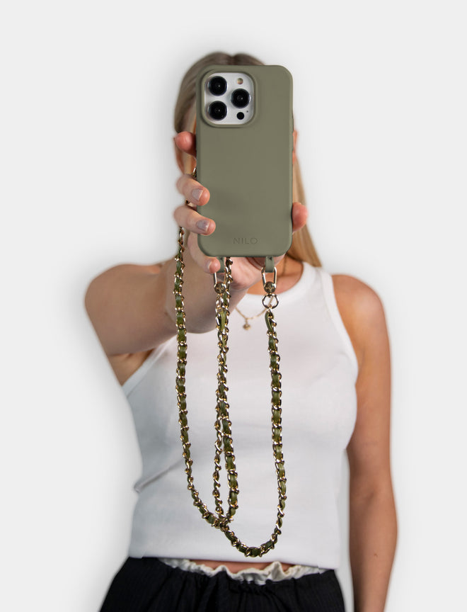 Premium Set - Olive (1 Hülle + 3 Handyketten)
