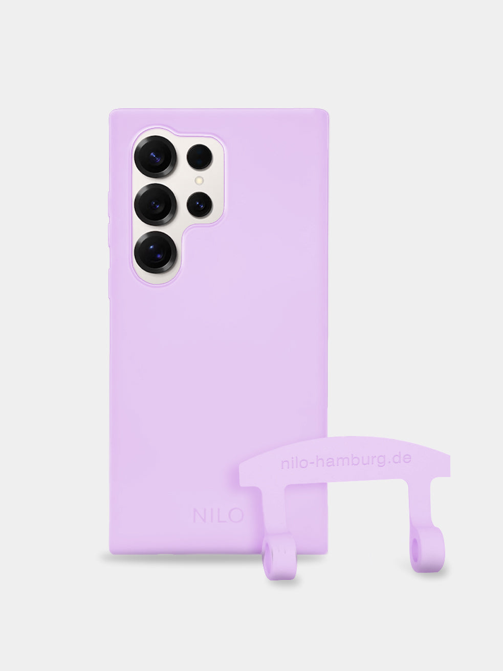 Purple phone case with eyelets