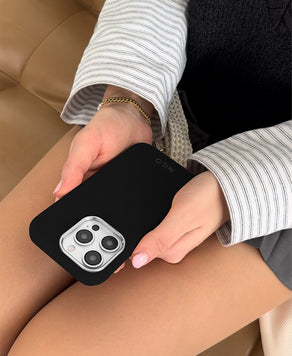 Black Alcantara (Silber) - MagSafe Handyhülle