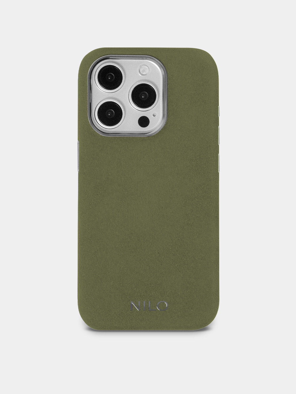 Olive Alcantara (Silber) - MagSafe Handyhülle