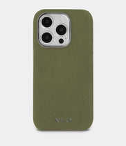 Olive Alcantara (Silber) - MagSafe Handyhülle