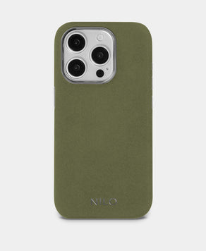 Olive Alcantara (Silber) - MagSafe Handyhülle