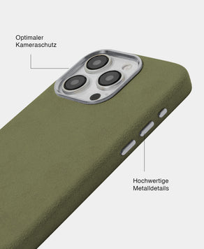 Olive Alcantara (Silber) - MagSafe Handyhülle