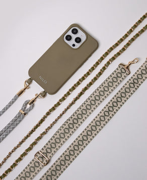 Premium Set - Olive (1 Hülle + 3 Handyketten)