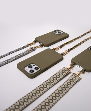Premium Set - Olive (1 Hülle + 3 Handyketten)