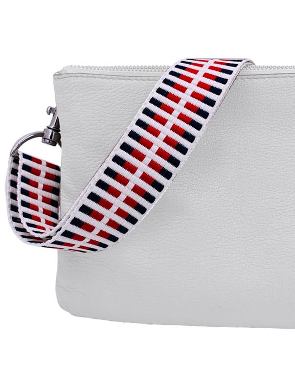 Taschengurt - rot, weiß, 4cm breit, NILO HAMBURG