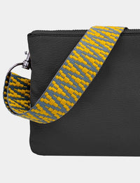 Taschengurt mit Handtasche - gelb, türkis, 4cm breit, NILO HAMBURG