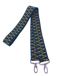 Dunkelblauer Taschengurt mit schoenem Muster