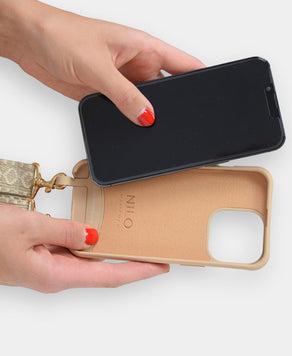 Handyhülle beige mit Handyband