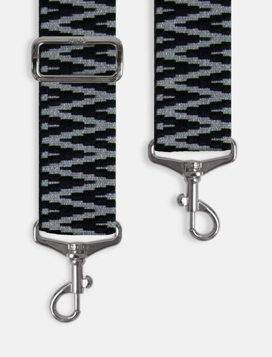 Moorle Schultergurt Für Taschen, 3,8 Cm Breit, Verstellbar 80-130 Cm – Schwarz/Silber